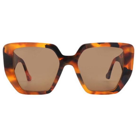 Gucci GG0956S Tortoise Cat Eye Luxury Oversized Square Sunglasses Brown Lenses main image 12